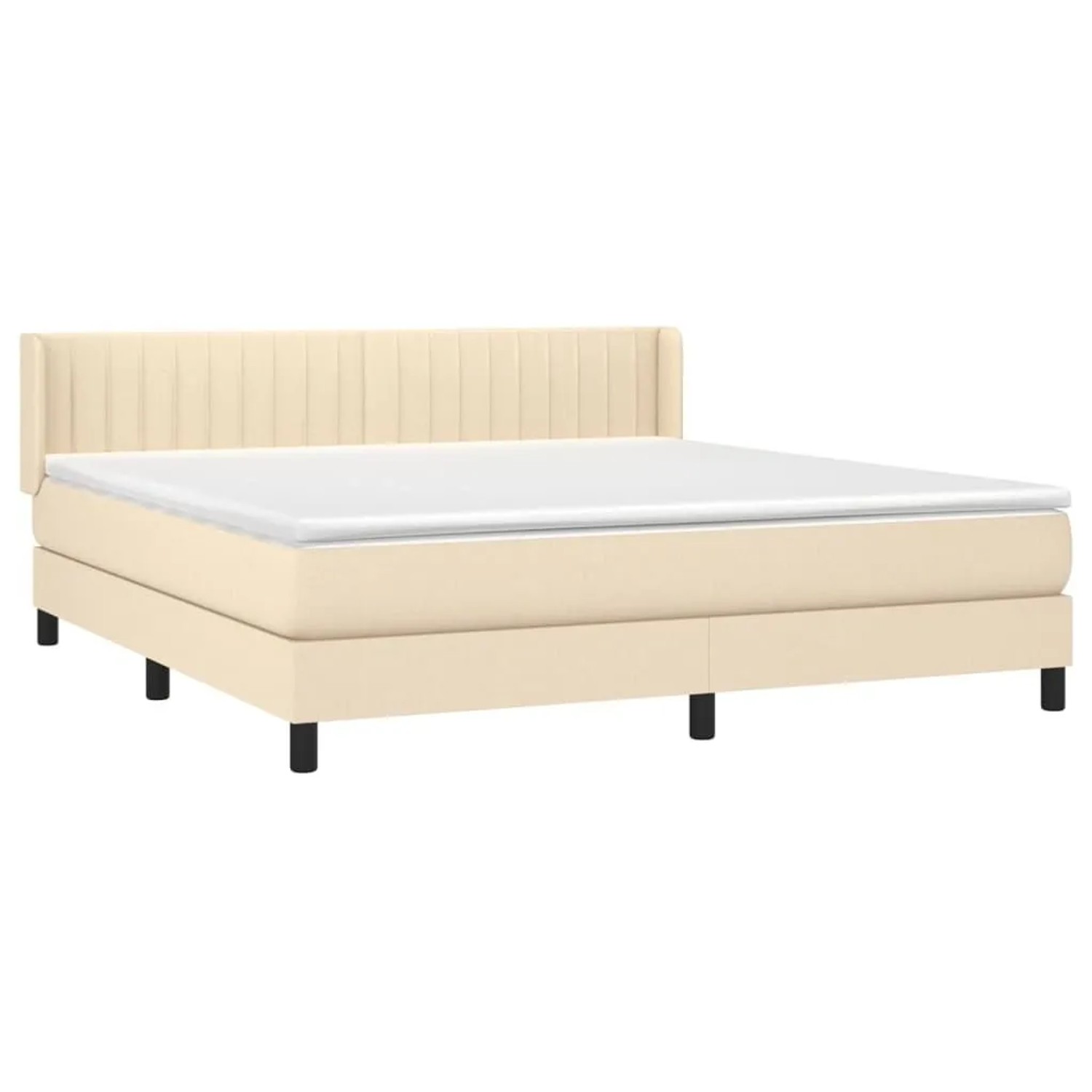 vidaXL Boxspringbett mit Matratze Creme 180x200 cm Stoff 3129894 günstig online kaufen