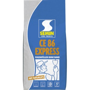 Semin CE 86 Express Spachtelmasse, 5 kg Sack, für Gipskartonplatten und Trockenbau.