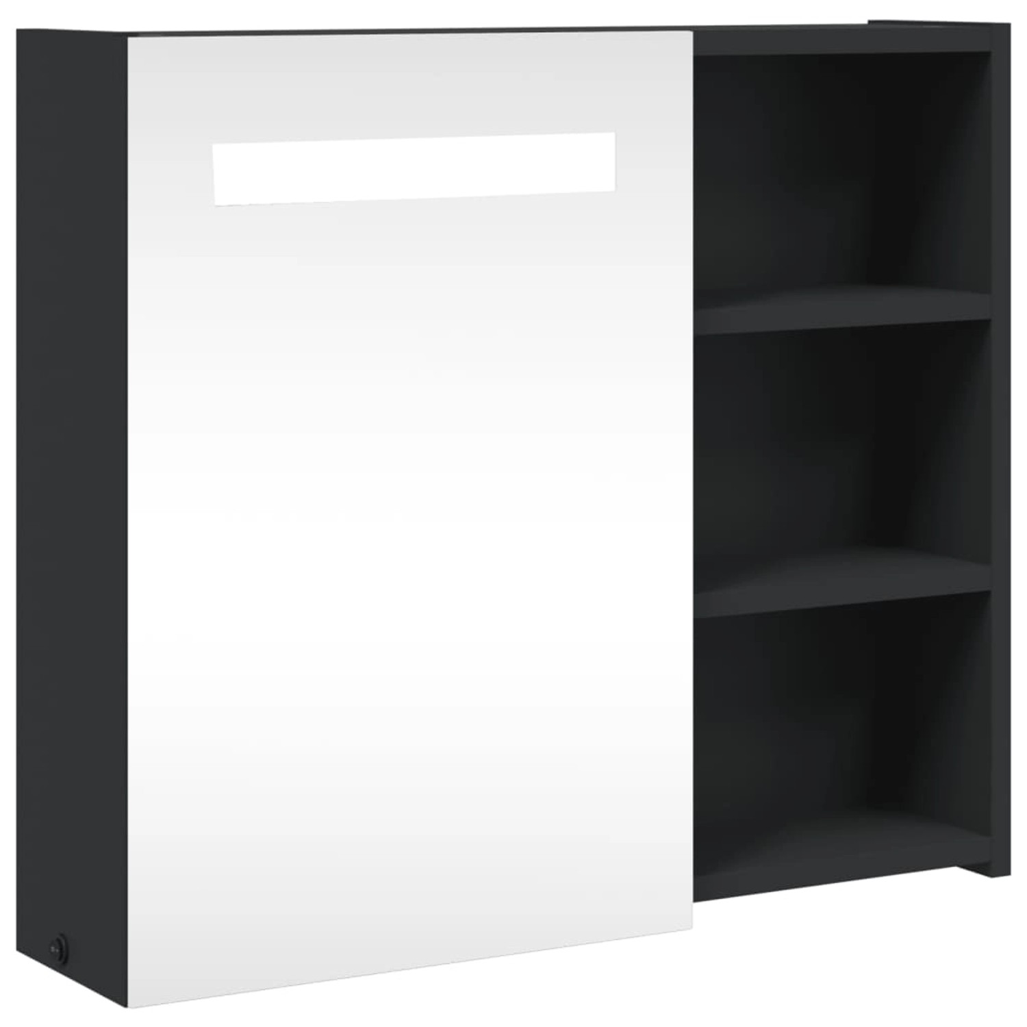 vidaXL Spiegelschrank mit LED-Beleuchtung Schwarz 60x13x52 cm 357971 günstig online kaufen