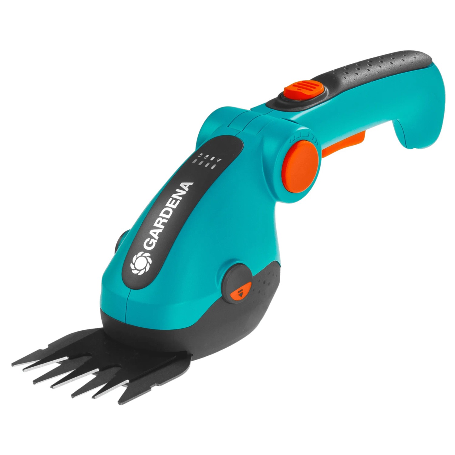 Gardena Akku-Gras- und Strauchschere ComfortCut Li Set, blau/schwarz, mit USB-C Ladekabel.