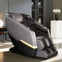 Grauer 360Home Massagesessel mit Zero-Gravity, Heizfunktion und Bluetooth. Moderner Relaxsessel aus Kunstleder für Tiefenmassage.