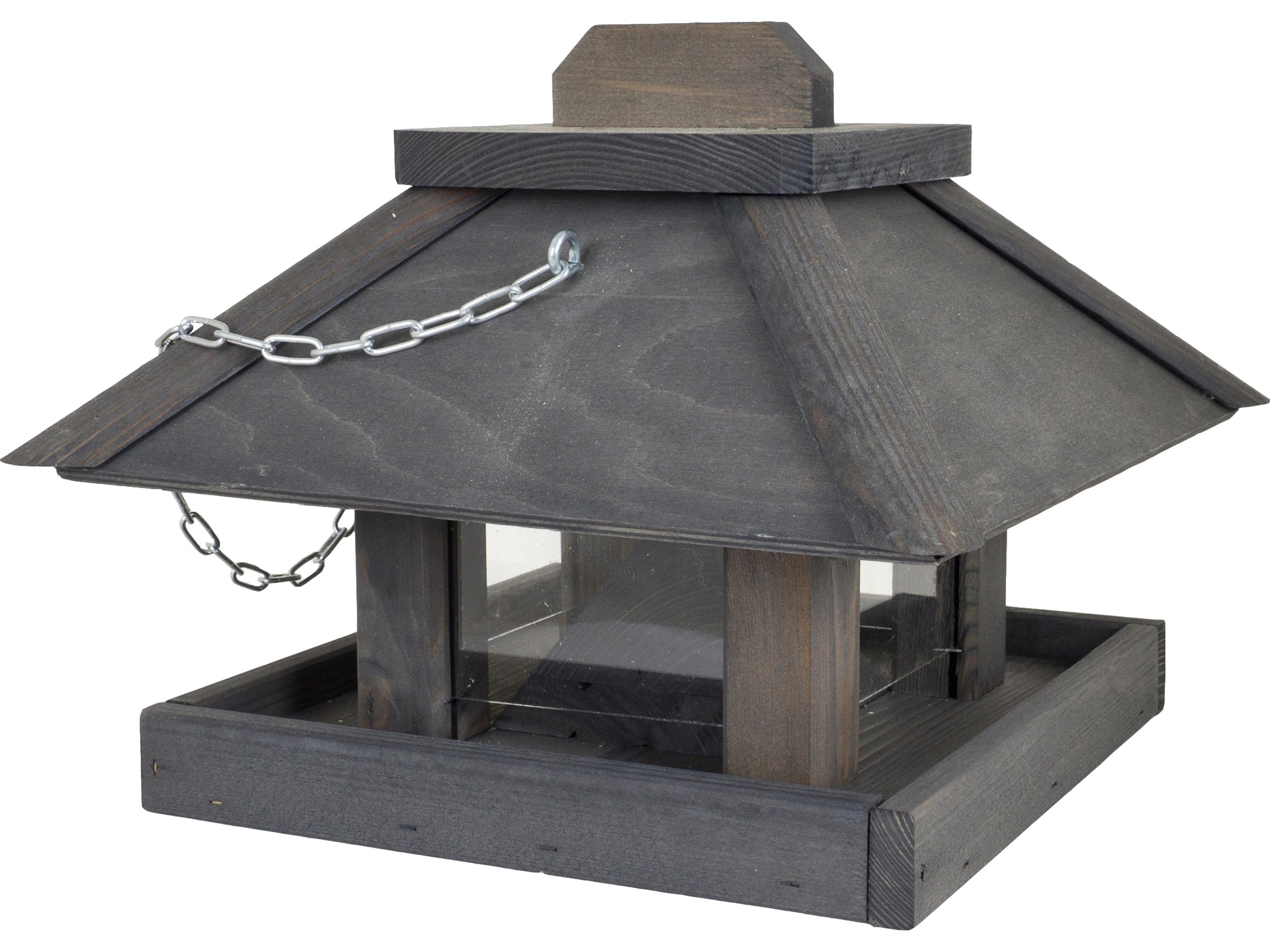 Nobby Vogelhaus Oskar Graubraun 25x21x22cm - Wetterfestes Futterhaus Mit Bitumendach