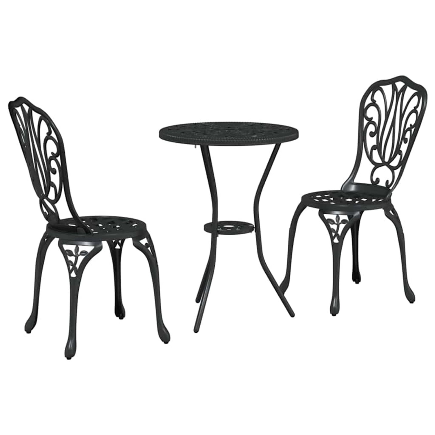 vidaXL Garten Bistro Set 3-Tlg Schwarz Aluminium 42002383