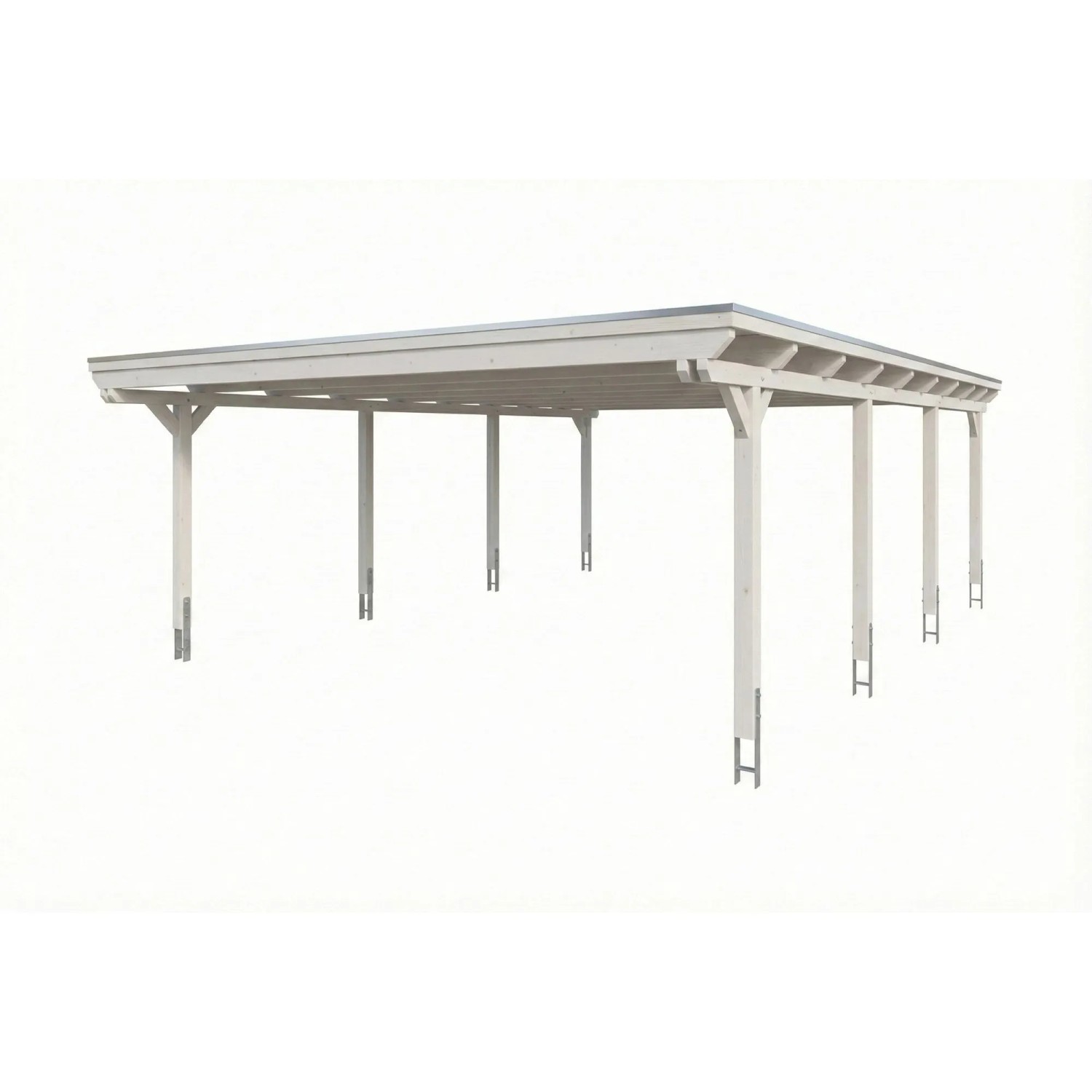 Skan Holz Carport Emsland EPDM-Dach 609 cm x 846 cm Weiß