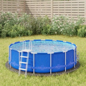 vidaXL Pool-Bodentuch Hellgrau Ø244 cm Polyester Geotextil 94215