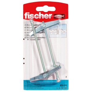 Fischer Kippdübel KD 4 K mit Gewindestange, 2 Stück, für Hohlraum-Befestigungen.