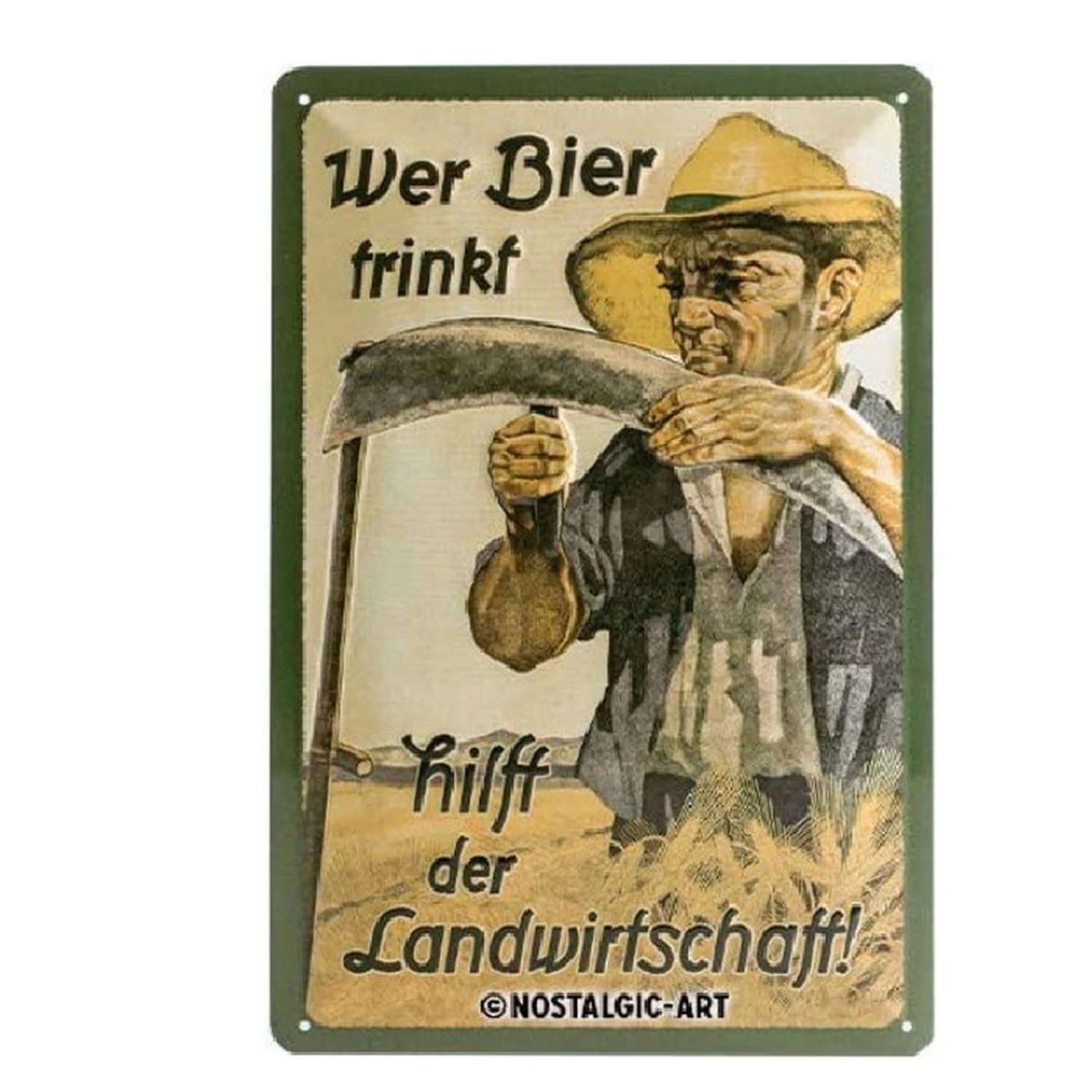 Nostalgic-Art Blechschild 20 x 30cm - Open Bar - Wer Bier trinkt hilft der günstig online kaufen