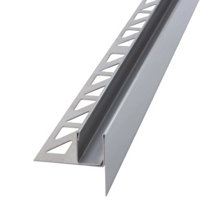 Dalsys Gefällekeil aus Edelstahl, 120cm, für Glasaufnahme in Dusche, silber.