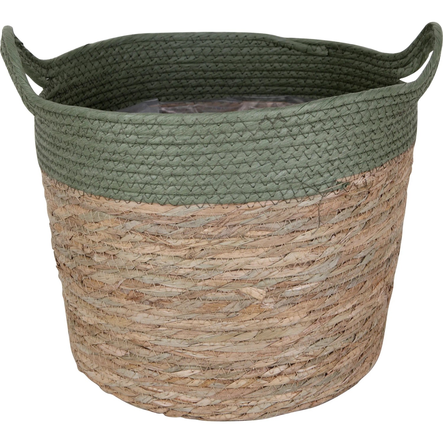 Pflanzkorb 27 cm mit Griffen Grün Natur kaufen bei OBI