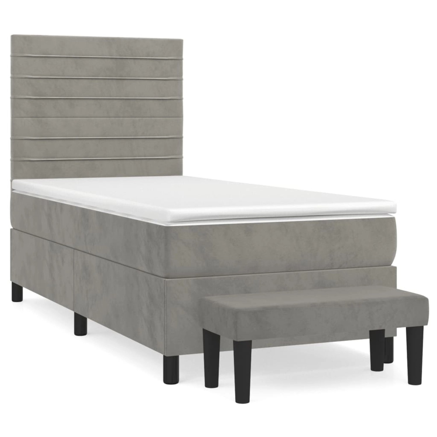 vidaXL Boxspringbett Boxspringbett mit Matratze Dunkelgrau 100x200 cm Samt günstig online kaufen