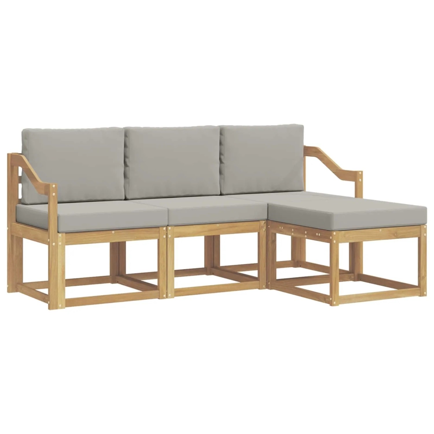 vidaXL Outdoor-Sofagarnitur 4-Tlg Weiß und Hellgrau 3387470