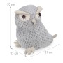 Grauer Relaxdays Türstopper Eule aus Polyester, 22x21x17cm, 1,4kg schwer.