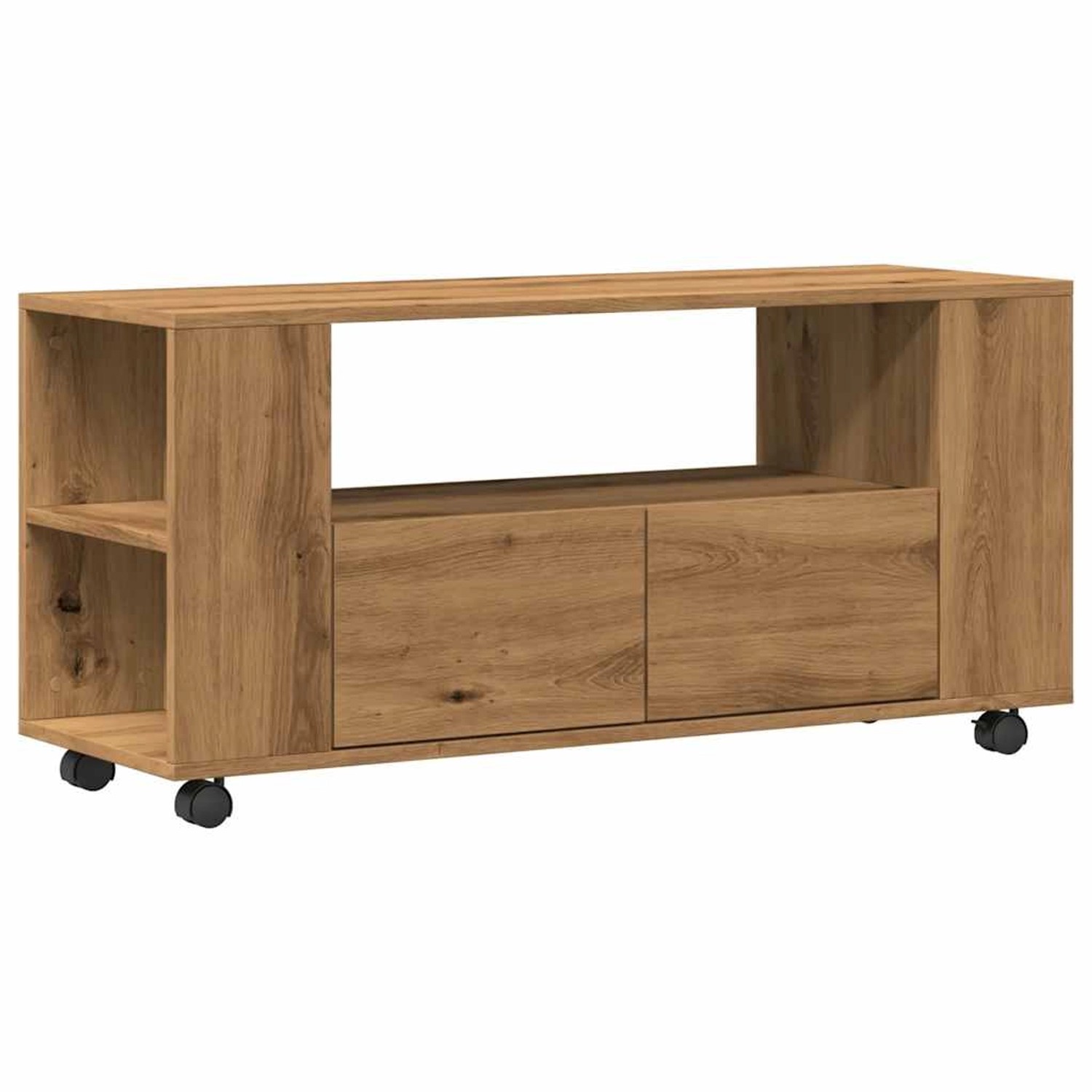 vidaXL TV-Schrank mit Rollen Artisan-Eiche 102x34,5x43cm Holzwerkstoff 855991