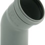 Grauer Marley HT-Bogen 45° DN 75 für Abwasserrohre im Haus.