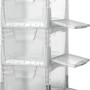 Gestapelte, transparente Eurobox-System Box mit seitlicher Klappe, 40x30x22 cm, für modulare Aufbewahrung.