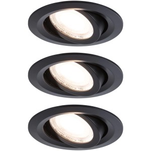Paulmann LED EBL FixedLED 3er-Set 3x440 lm 3x4,8 W 3000 K Schwarz Dimmbar
