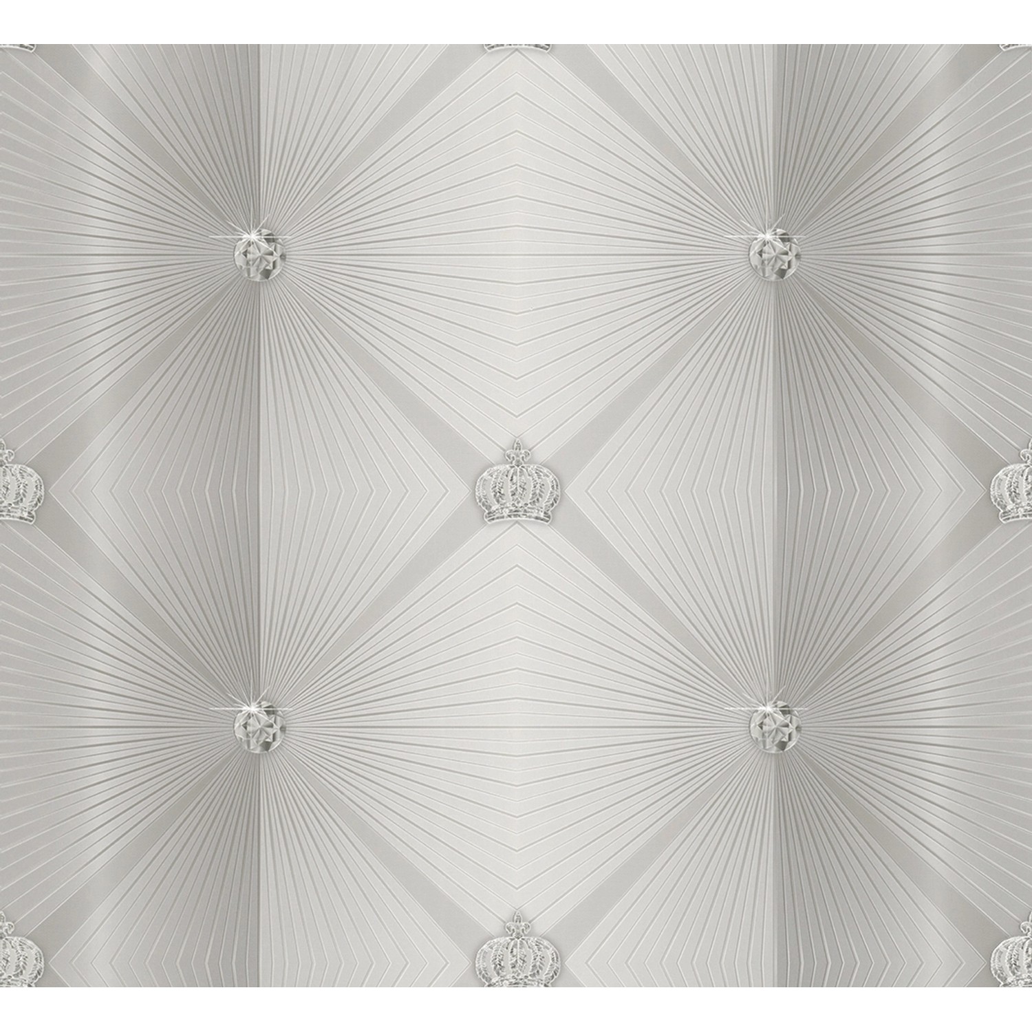 Glööckler Vliestapete Imperial Rauten mit Krönchen Pearl