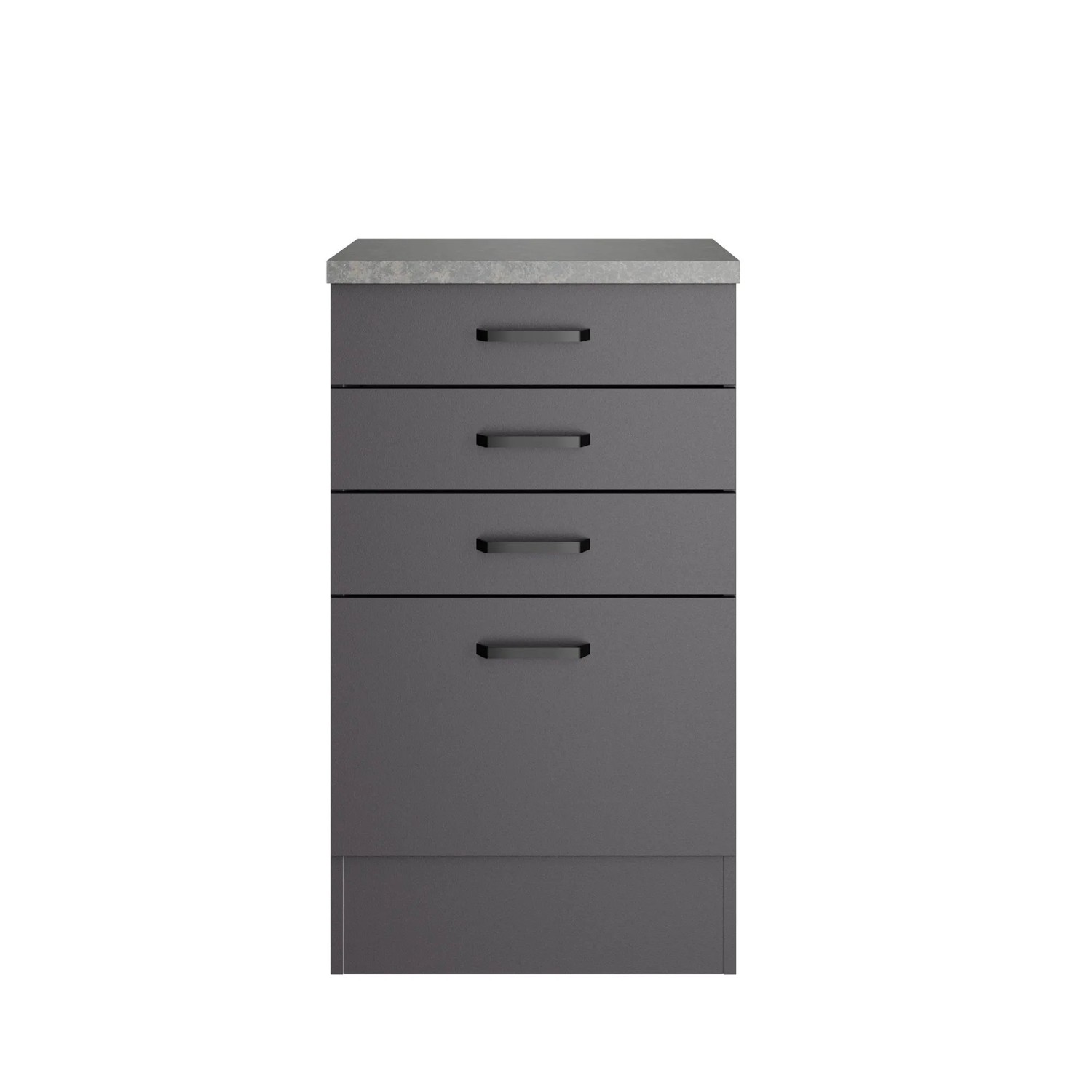 OPTIFIT Unterschrank Kiel420 50 x 88 x 50 cm Anthrazit Matt 3 Schubkästen