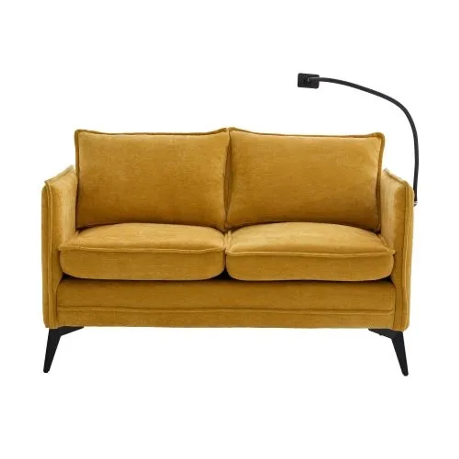 PXloue Stoffsofa Chenille mit Handyhalter und Seitentaschen für Wohnzimmer 127x69x67cm