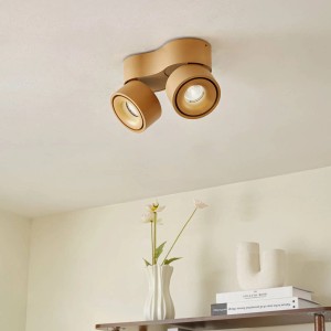 Arcchio LED Deckenlampe Rotari 10039710 Modern in Braun aus Aluminium 2-flammig Flurleuchte