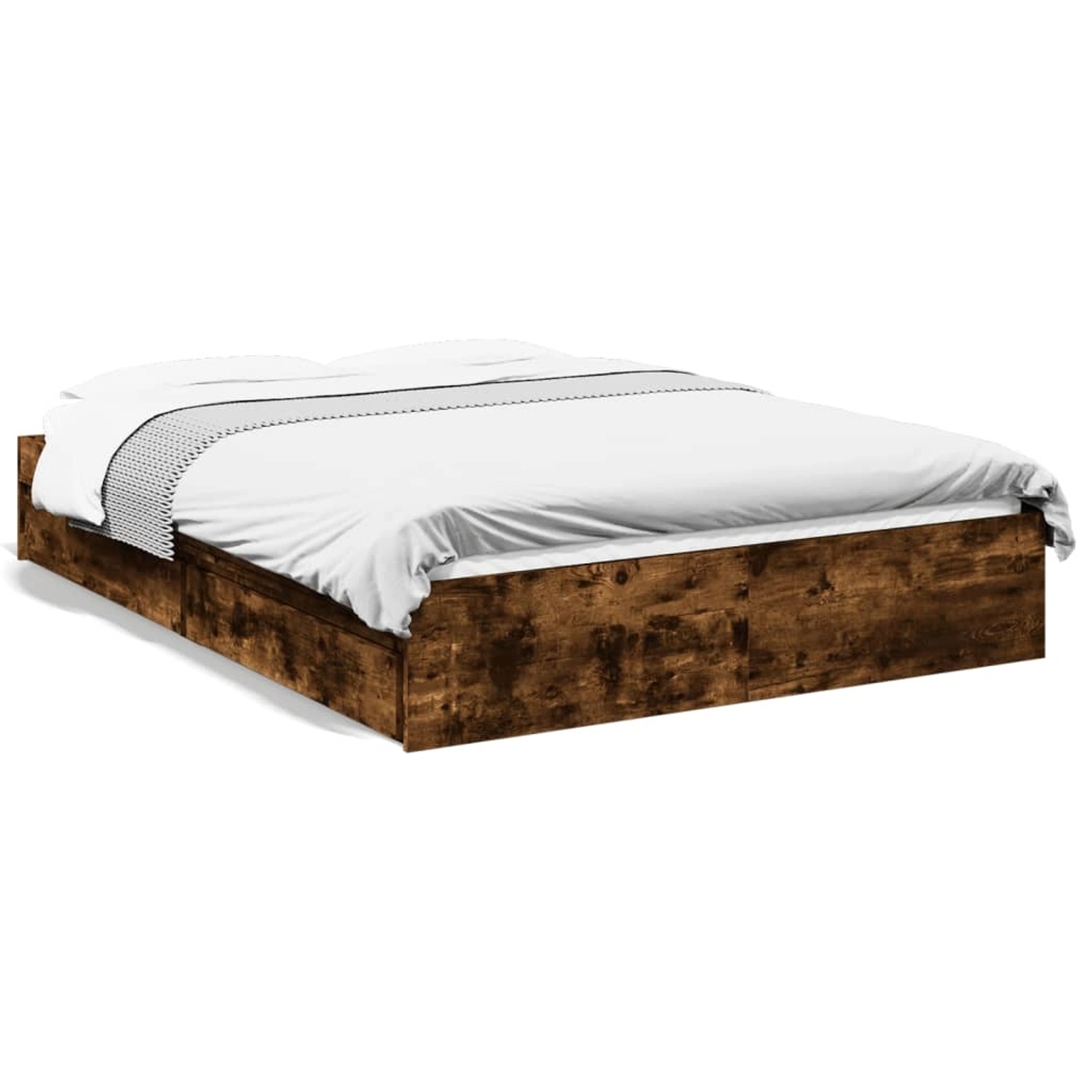 vidaXL Bettgestell mit Schubladen Räuchereiche 120x190cm Holzwerkstoff 3280 günstig online kaufen