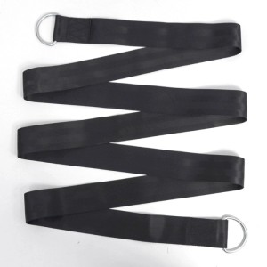 Schwarzer, reißfester Schaukelgurt mit D-Ringen, 300x5 cm, für Hängesessel & Schaukeln bis 300 kg.