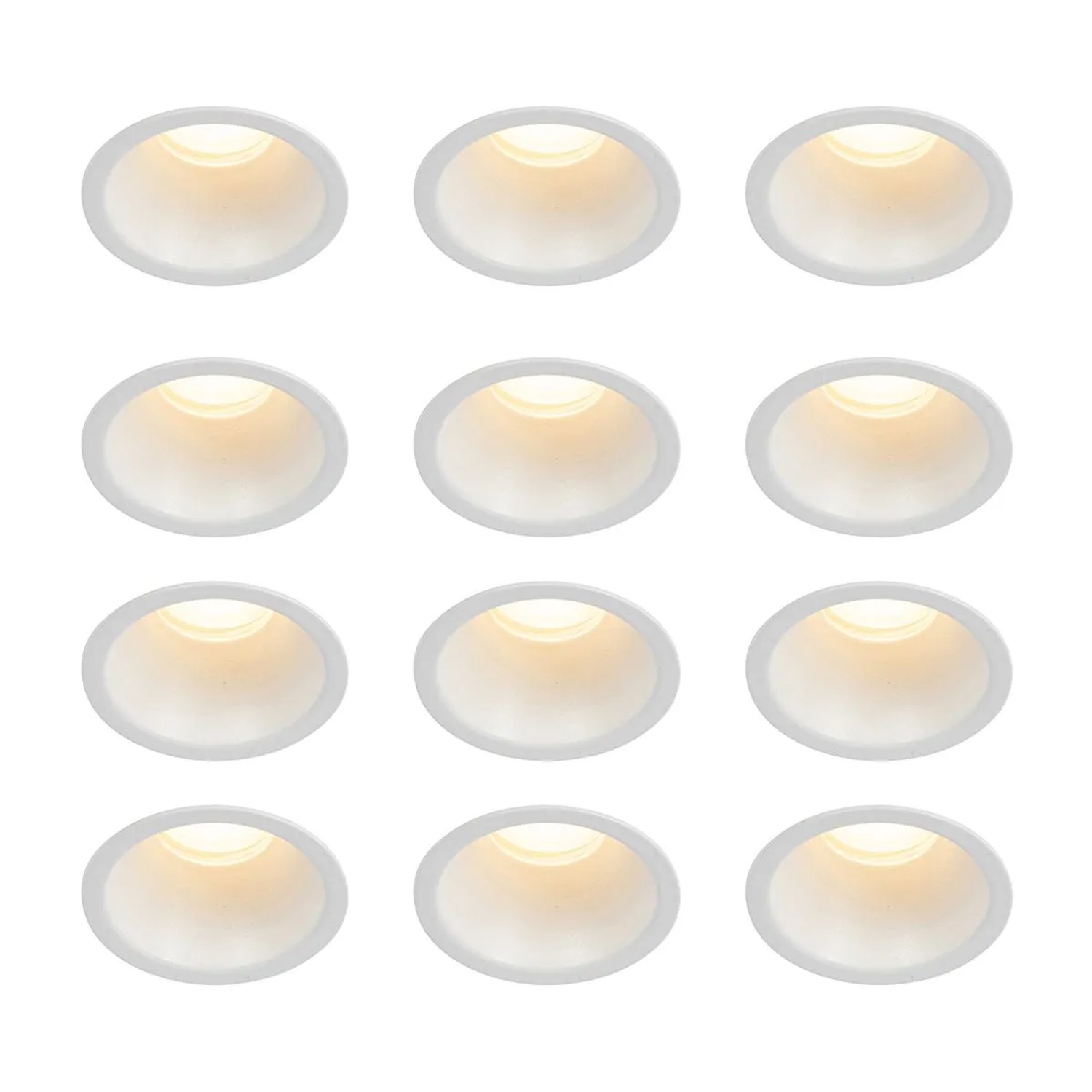 Qazqa Set Mit 12 Weißen Einbauleuchten GU10 35 Mm IP44 Dept