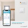 Homematic IP Wandtaster 2-fach und Smartphone mit App zur Smart Home Steuerung von Licht, Heizung und Raumklima.