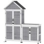 Outsunny Gartenschrank aus Tannenholz, hellgrau, mit zwei Elementen. Werkzeugschrank für den Garten.