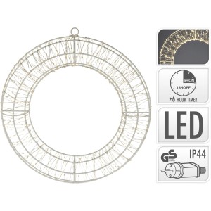 LED-Dekoleuchte Reif, Ø 50 cm, für stimmungsvolle Außenbeleuchtung.