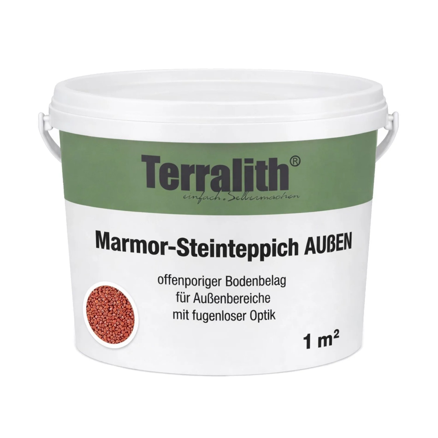 Terralith Metallic Steinteppich Rot für 1 m² Außen Fein 2-4 mm