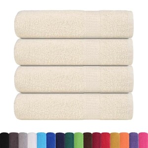 4er-Set creme Handtücher (50x100 cm) aus 100% Baumwolle, 360 g/m².