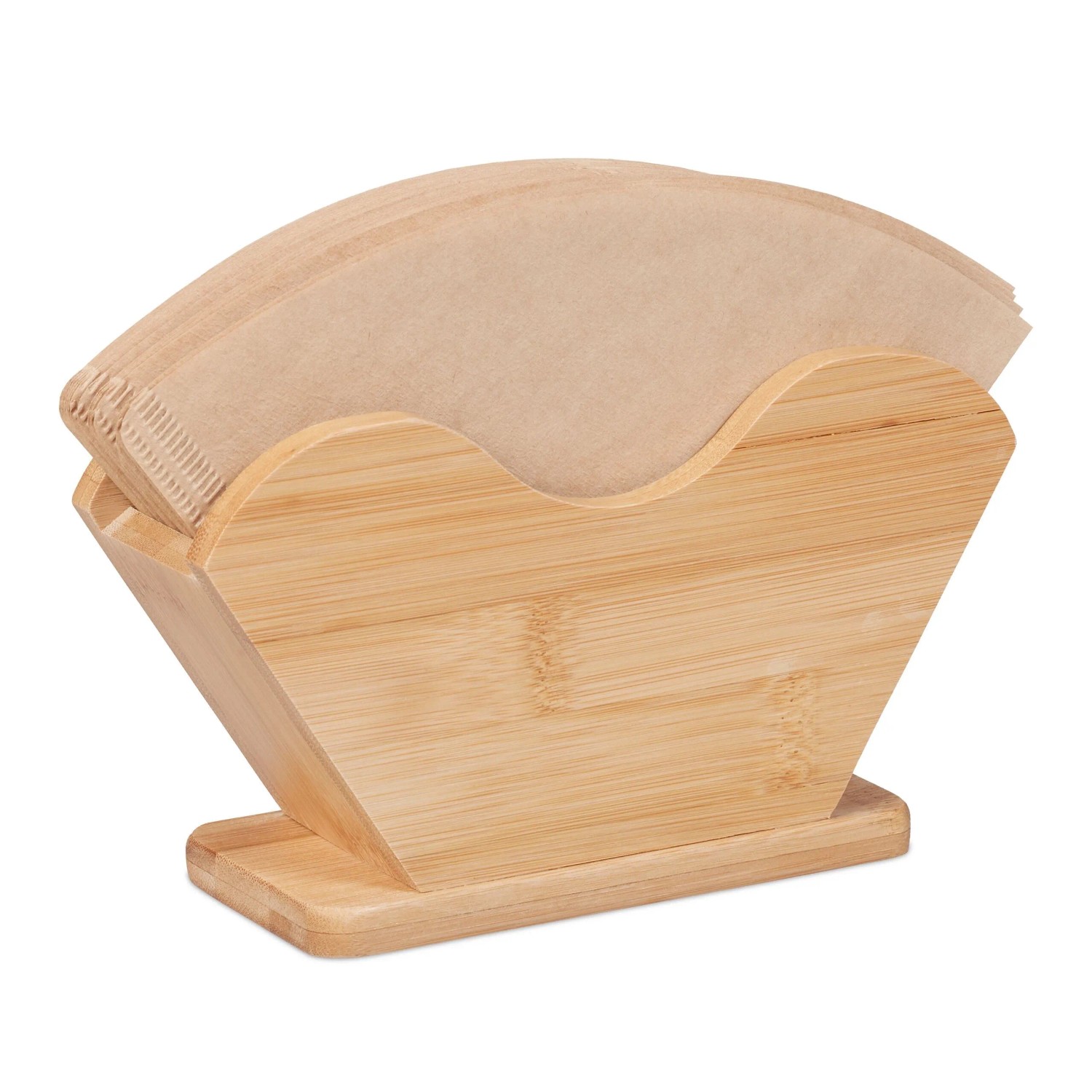 Relaxdays Kaffeefilterhalter Bambus Natur 10 cm x 18 cm x 6 cm 0,21 kg