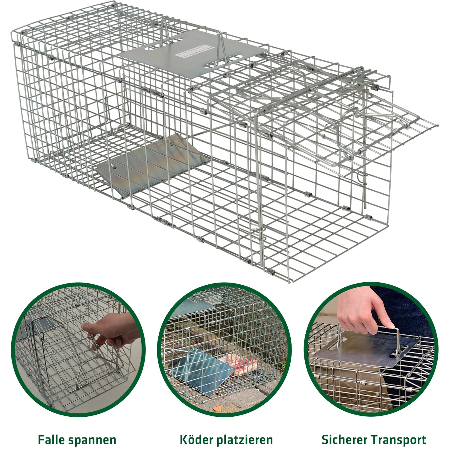 Gardigo Marderfalle: Lebendfalle aus Drahtgeflecht zum Fangen von Mardern, Waschbären und Katzen.