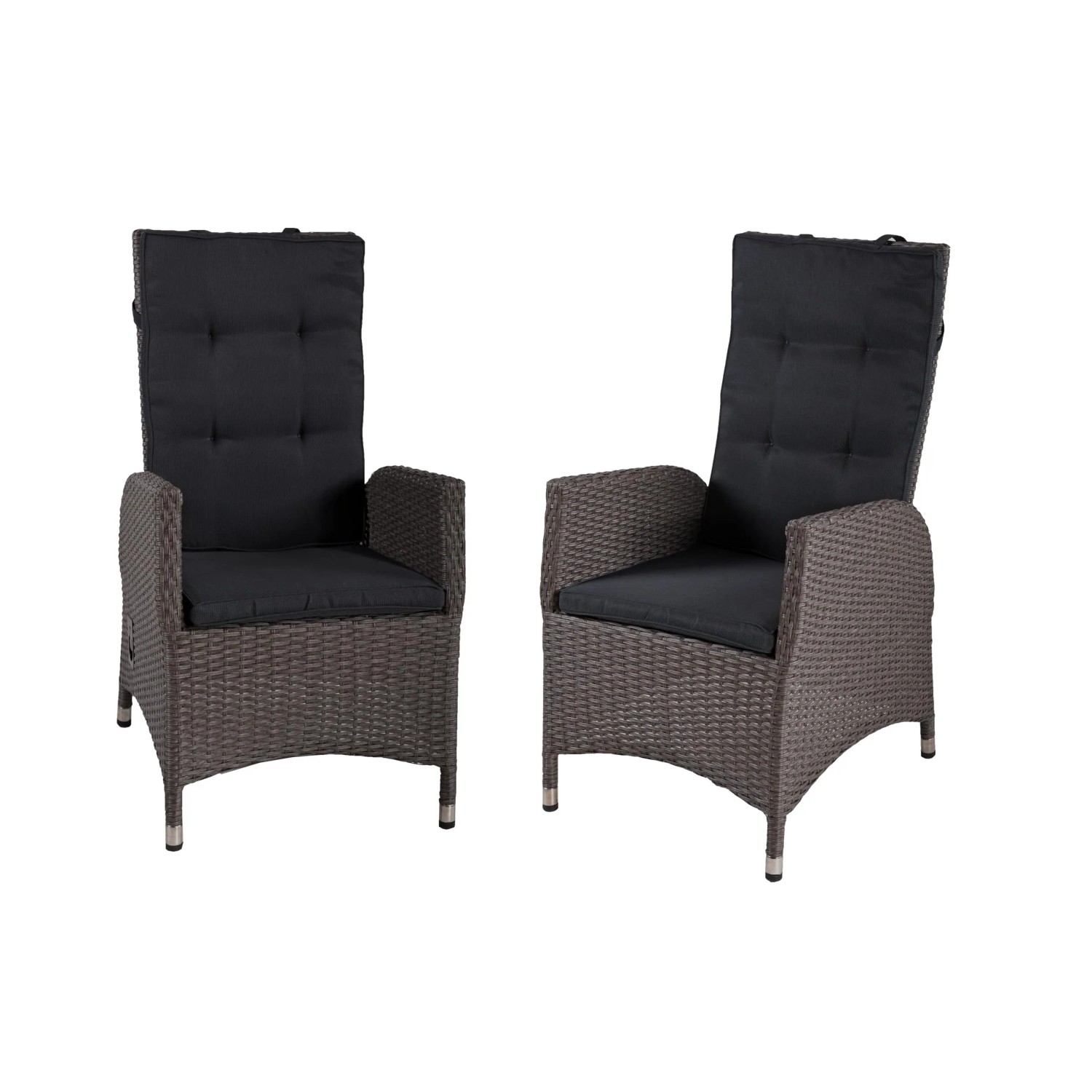 DELUKE Gartenstuhl 2er Set KOBE Kunststoff Weidengrau Gasdruckfeder Gartenstühle Wetterfest Essstühle Outdoor Terrasse