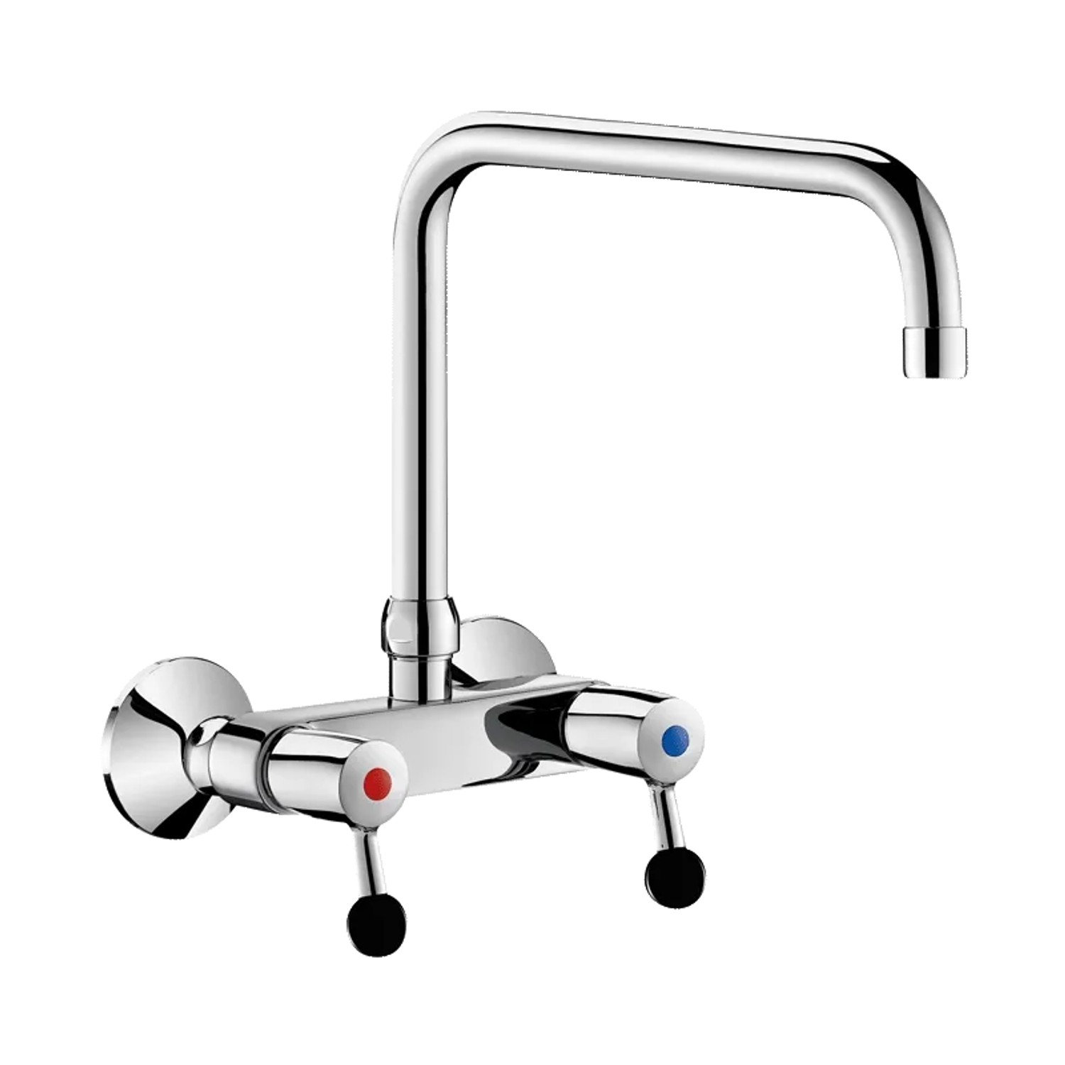Delabie Wand-Zweigriffarmatur 60,/min, Schwenkauslauf oben Ø22 L300
