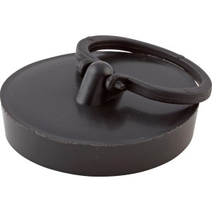 Schwarzer LUX Gummistopfen Ø 50 mm für Waschbecken und Badewannen.