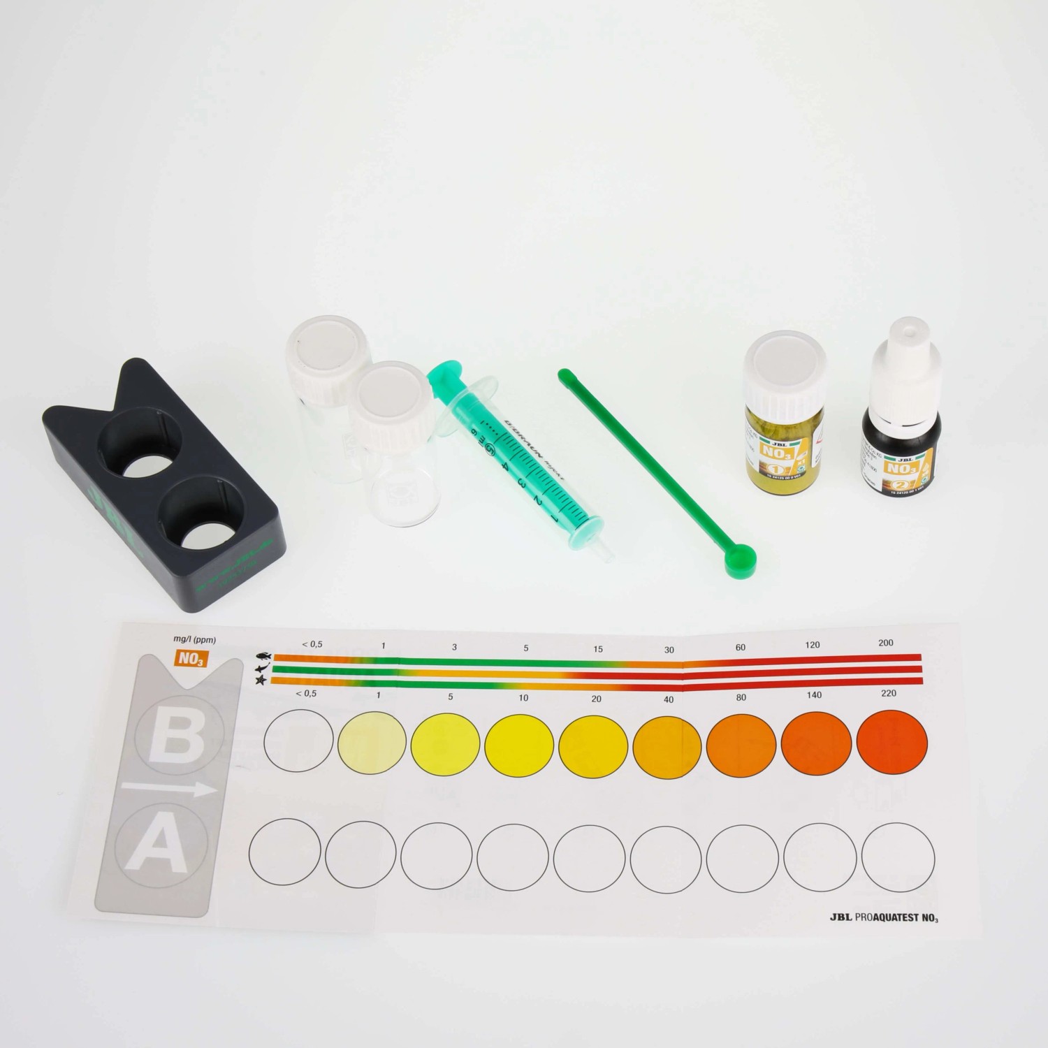 JBL ProAquaTest NO3 Nitrat Testset für Aquarien und Teiche zur Bestimmung des Nitratgehalts.
