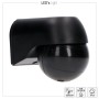 Schwarzer LED's light Aufputz-Bewegungsmelder 180° IP54 für Innen- und Außenbereich.