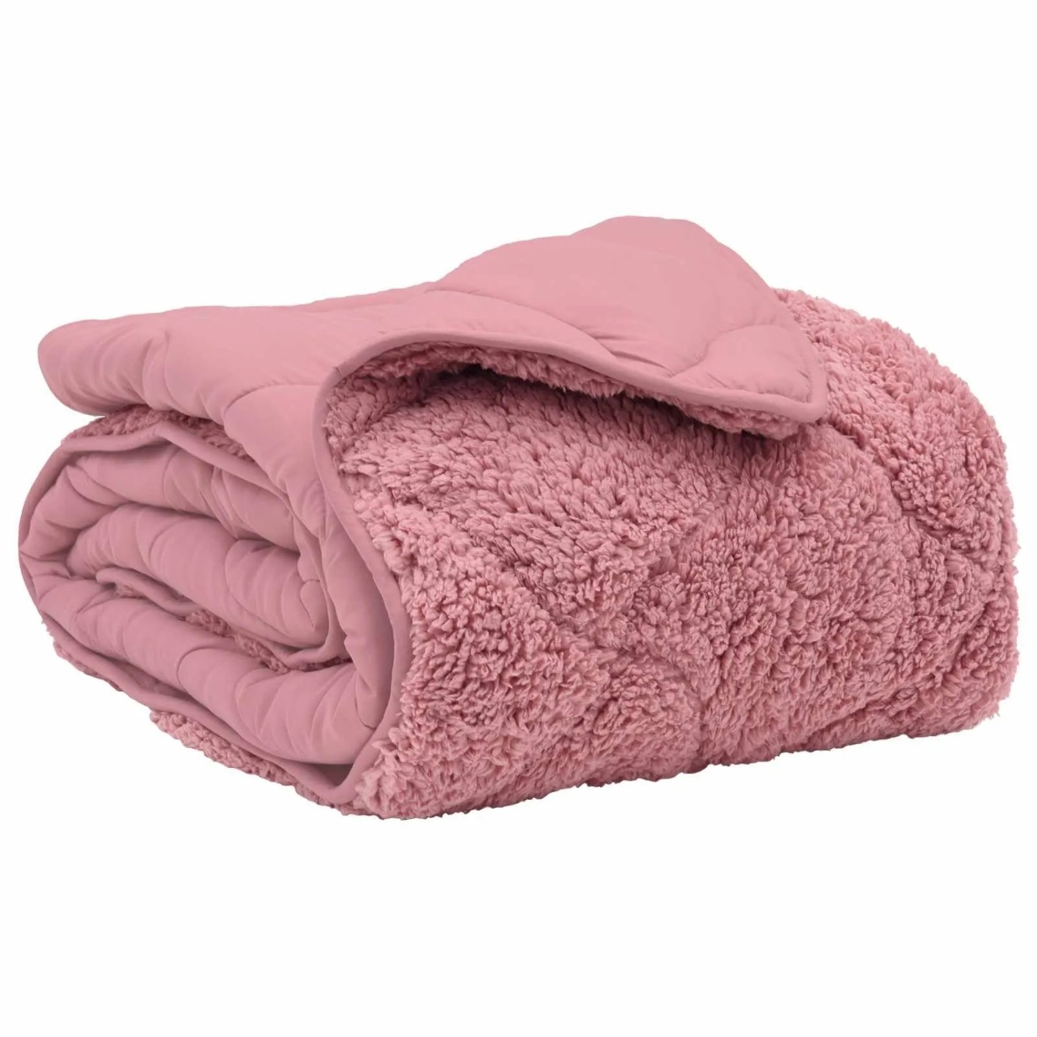 vidaXL Winterbettdecke Rosa 220 x 240 cm Mikrofaser und Teddy-Fleece 42026346