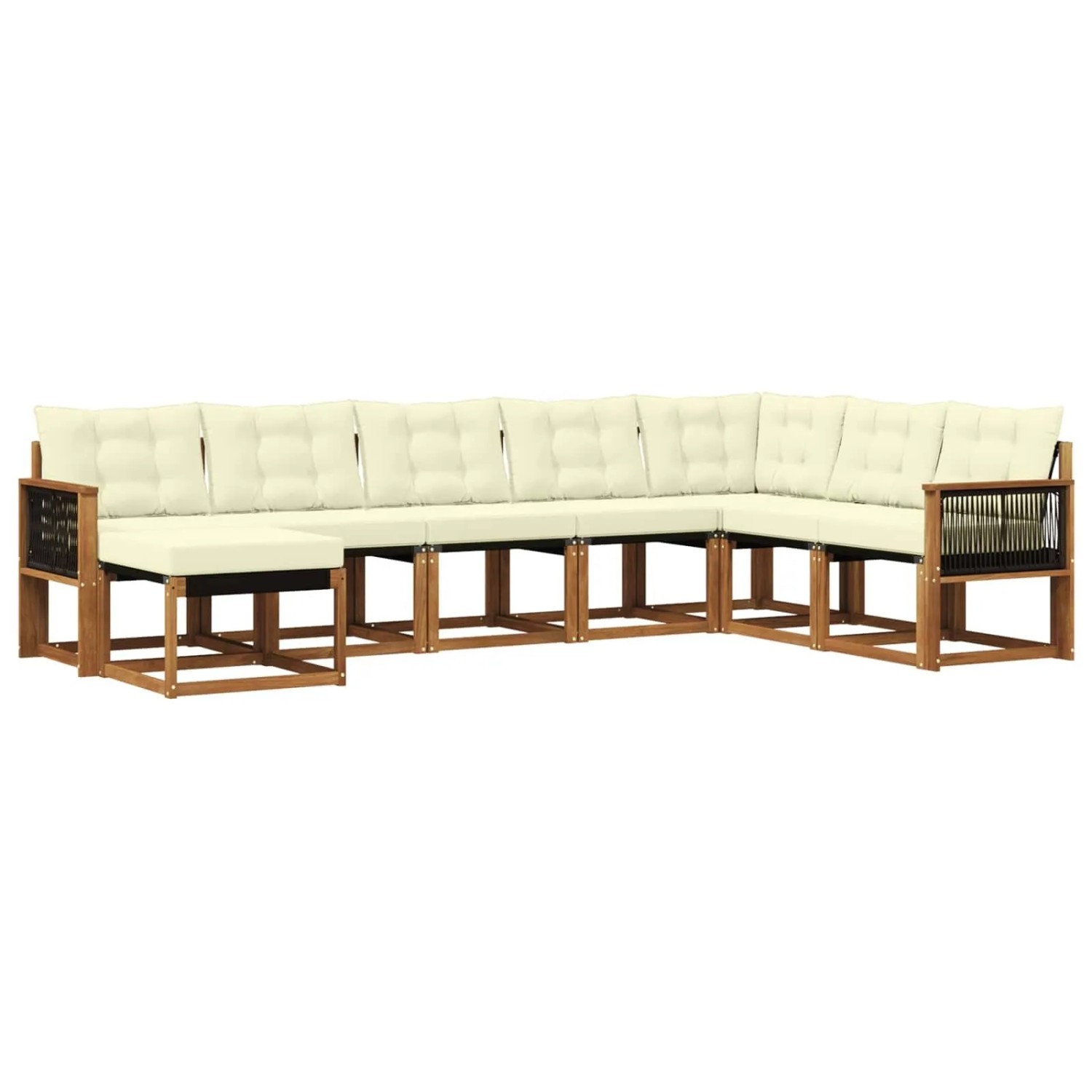 vidaXL Outdoor-Sofagarnitur mit Kissen 8 Stk Natur und Creme 3382142
