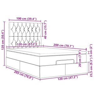 vidaXL Ottoman-Bett mit Matratze Hellgrau 120x200 cm Stoff 3313230