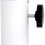 Detailaufnahme: Höhenverstellbarer, weißer Vasner Standventilator aus Metall.