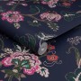Joules Vliestapete Vine Cottage Floral Royal Navy Blau mit Blumenmuster.