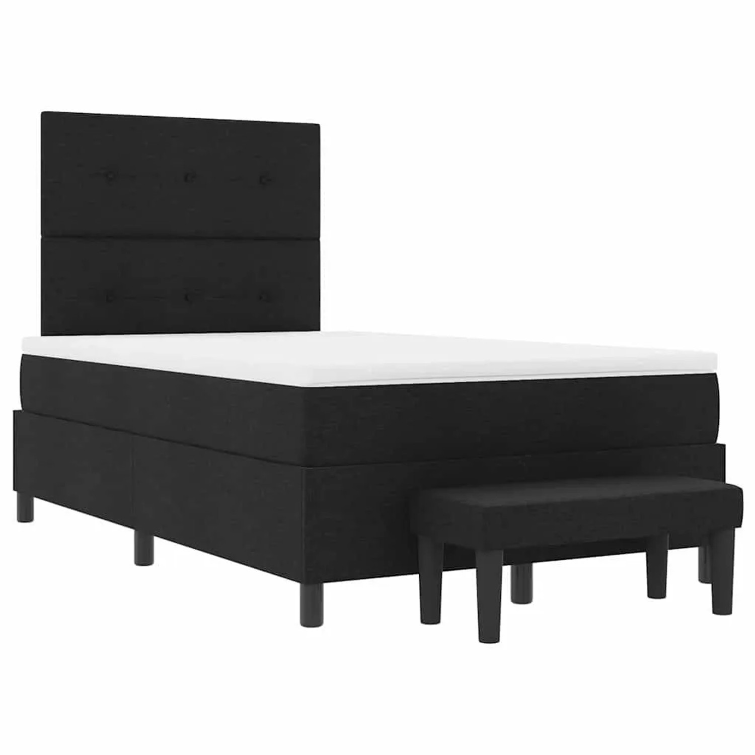 vidaXL Boxspringbett Schwarz 120 x 200 cm Stoff & Holzwerkstoff 3344060 günstig online kaufen
