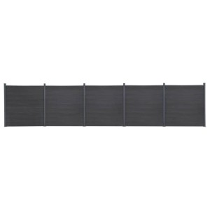 Graues vidaXL Zaunelement-Set, 872x186 cm, aus WPC (Holz-Kunststoff)