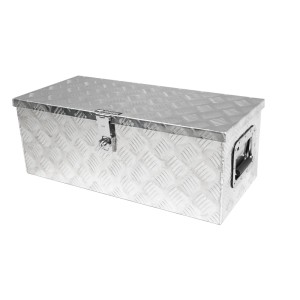 PROREGAL Deichselbox TITAN aus Aluminium, abschließbare Werkzeugkiste für PKW Anhänger.