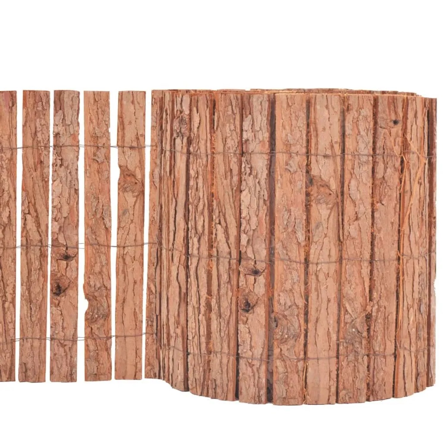 vidaXL Gartenzaun Rinde 1000x30 cm 142679