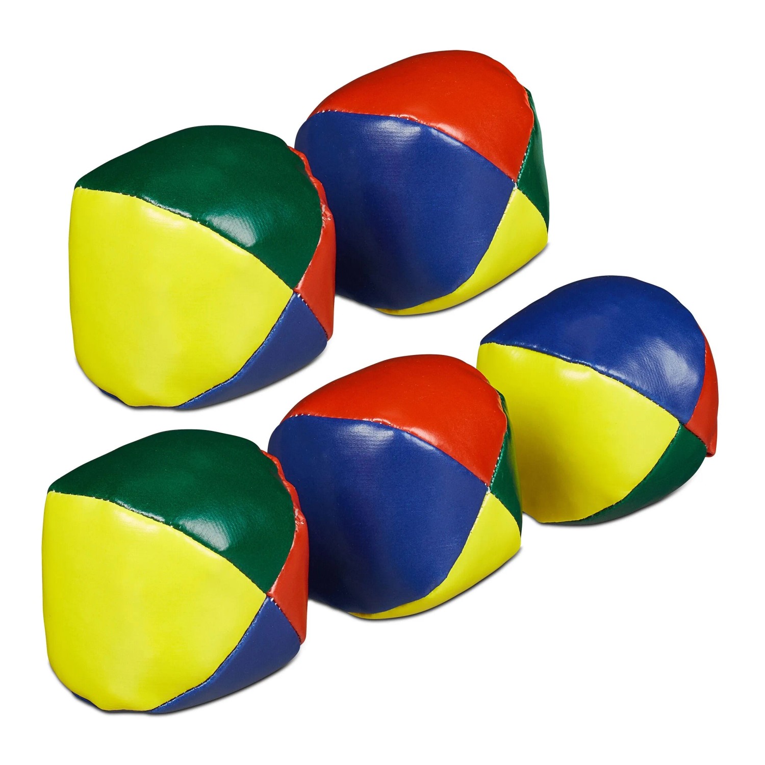 Relaxdays Jonglierbälle 5er Set Kunststoff Bunt Sandgefüllt 6,5 cm 100 g