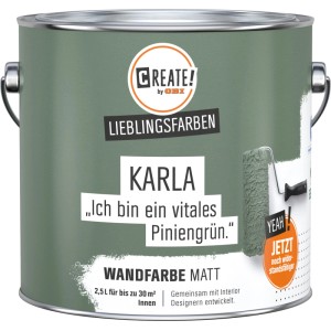 CREATE! by OBI Wandfarbe Lieblingsfarbe Karla Piniengrün Matt 2,5 l